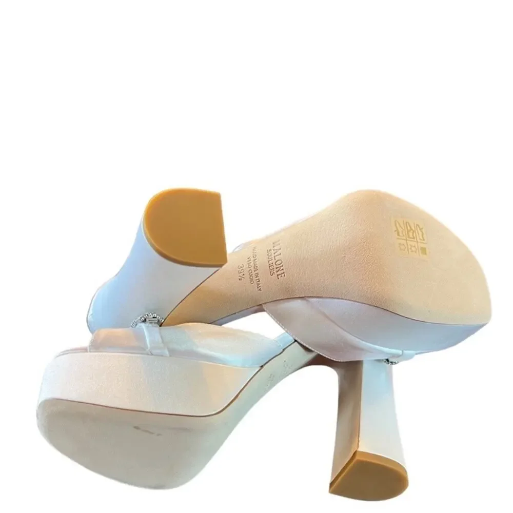 Malone Souliers Yurkia Crystal Platform  Block Heesl Open Toe NEW EU 39.5 US 9.5